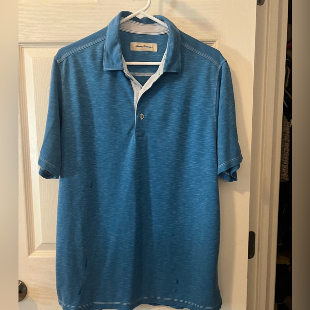 Tommy Bahama light blue large men’s polo.